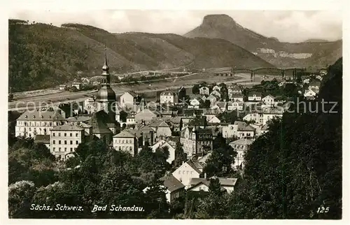 AK / Ansichtskarte Bad Schandau Panorama Blick ueber die Stadt Elbtal mit Lilienstein Elbsandsteingebirge Kat. Bad Schandau