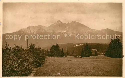 AK / Ansichtskarte Lomnice Luznici Lomnitz Lainsitz Vysoke Tatry Landschaftspanorama mit Hohe Tatra