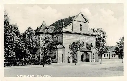 AK / Ansichtskarte Kostelec nad Labem Portal kostela