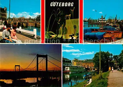 AK / Ansichtskarte Goeteborg Hafen Brunnen Bruecke Kat. 