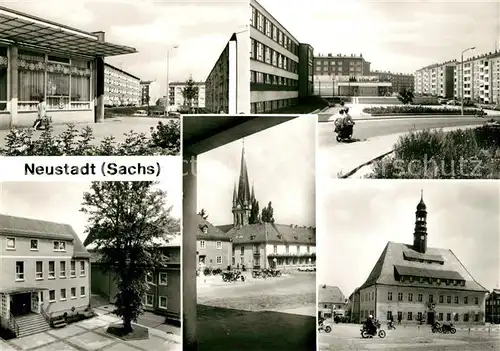 AK / Ansichtskarte Neustadt Sachsen Bruno Dietze Ring Feierabendheim Paul Mueller Kirche Rathaus Kat. Neustadt Sachsen