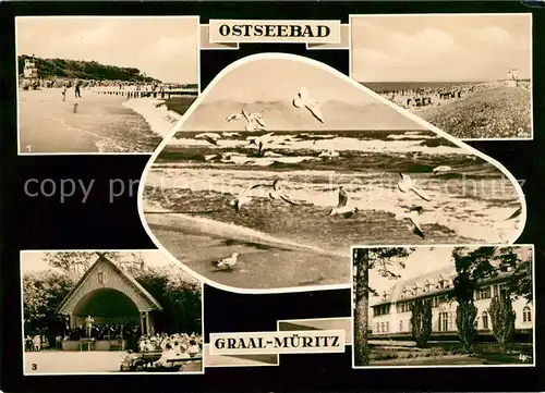 AK / Ansichtskarte Graal Mueritz Ostseebad Strand Kurkonzert Kreislaufsanatorium Assmann Kat. Seeheilbad Graal Mueritz