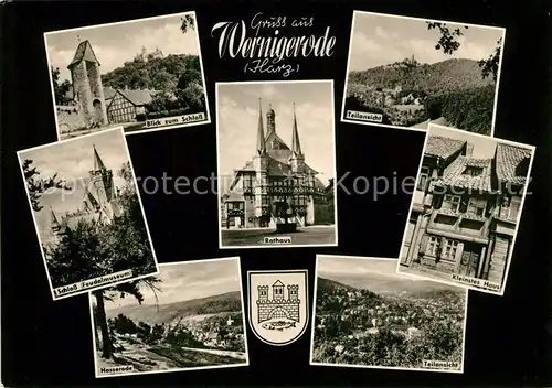 AK / Ansichtskarte Wernigerode Harz Schloss Rathaus Kleinstes Haus Hesserode  Kat. Wernigerode