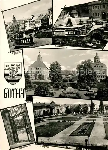 AK / Ansichtskarte Gotha Thueringen Rathaus Wasserkunst Schloss Orangerie Teeschloesschen Kat. Gotha