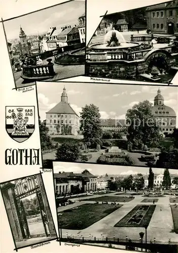 AK / Ansichtskarte Gotha Thueringen Rathaus Wasserkunst Schloss Teeschloesschen Orangerie Kat. Gotha