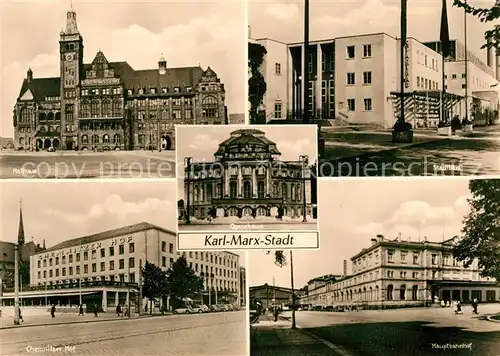 AK / Ansichtskarte Karl Marx Stadt Rathaus Chemnitzer Hof Hauptbahnhof Opernhaus Stadtbad Kat. Chemnitz