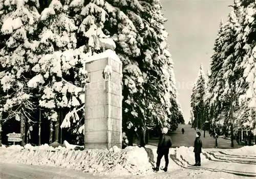 AK / Ansichtskarte Frauenwald Thueringen Monument Winterlandschaft Kat. Frauenwald