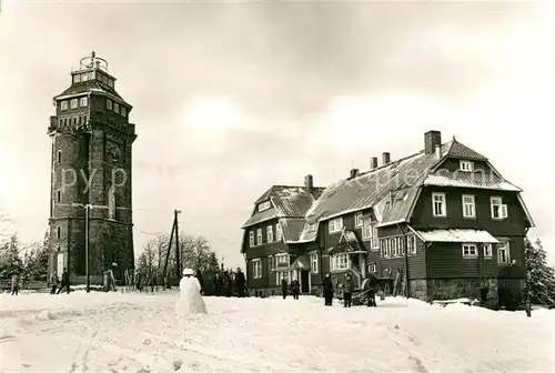 AK / Ansichtskarte Auersberg Wildenthal Aussichtsturm Gaststaette Winter Kat. Eibenstock