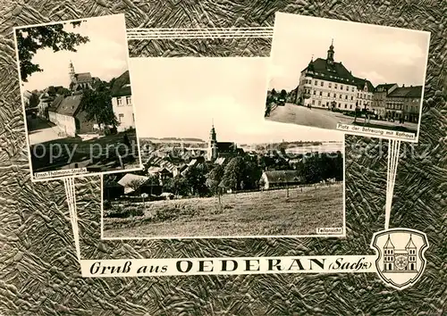 AK / Ansichtskarte Oederan Ernst Thaelmann Strasse Platz der Befreiung Rathaus Panorama Kat. Oederan