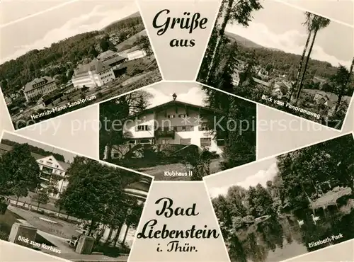AK / Ansichtskarte Bad Liebenstein Heinrich Mann Sanatorium Elisabeth Park Klubhaus II Kurhaus Kat. Bad Liebenstein