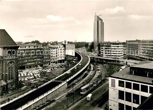 AK / Ansichtskarte Duesseldorf Hochstrasse Thyssenhaus Jan Wellem Platz Kat. Duesseldorf