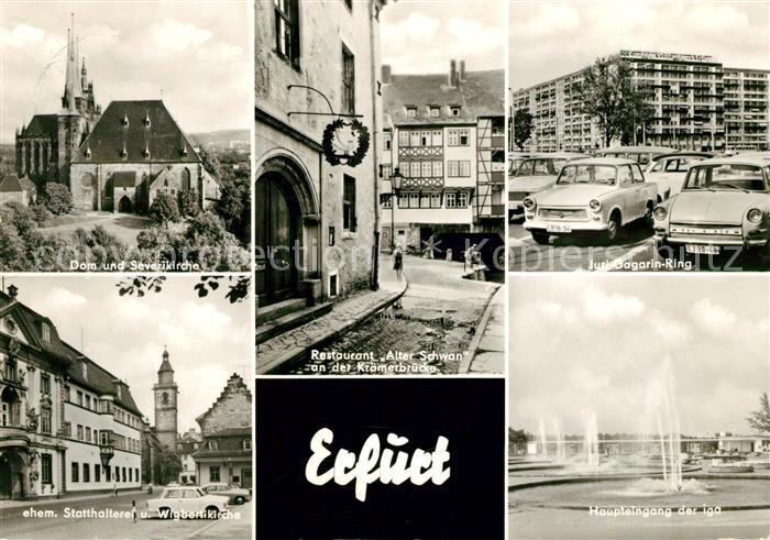 AK / Ansichtskarte Erfurt Hotel Tourist Juri Gagarin Ring Flughafen