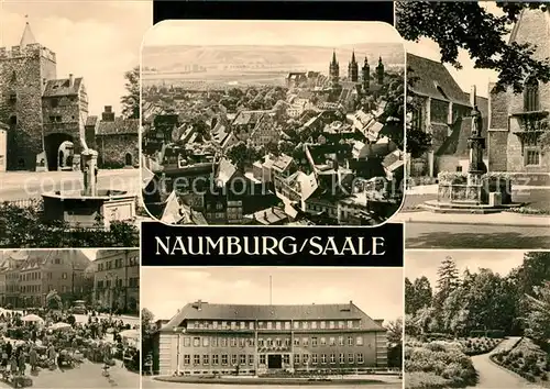 AK / Ansichtskarte Naumburg Saale Burg Stadtblick Brunnen Marktplatz Sanatorium Park Kat. Naumburg