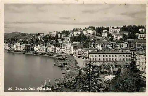 AK / Ansichtskarte Lugano Lago di Lugano Quai Giardino