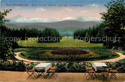 AK / Ansichtskarte Bad Warmbrunn Blick von der Gallerie nach dem Hochgebirge Kat. Jelenia Gora