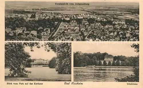 AK / Ansichtskarte Bad Nauheim Totalansicht vom Johannisberg Park Kurhaus Teichhaus Kat. Bad Nauheim