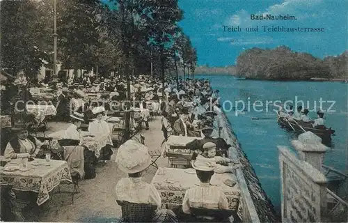 AK / Ansichtskarte Bad Nauheim Teich und Teichhausterrasse Kat. Bad Nauheim