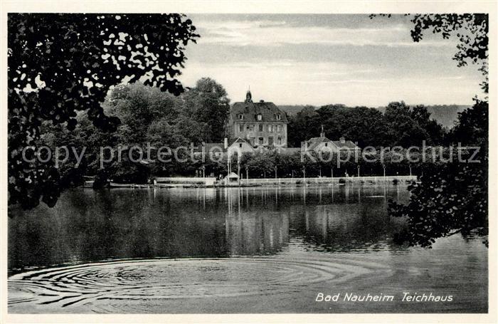 AK / Ansichtskarte Bad Nauheim Grosser Teich mit Restaurant und Inseln