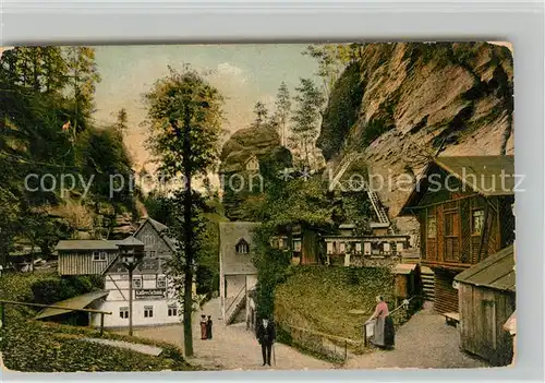 AK / Ansichtskarte Rathewalder Muehle Kaffee Schank Gaststaette Felsen Kat. Hohnstein