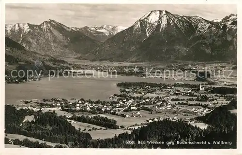 AK / Ansichtskarte Bad Wiessee Fliegeraufnahme gegen Bodenschneid und Wallberg Kat. Bad Wiessee