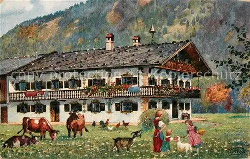 AK / Ansichtskarte Schliersee Bauernhaus Kuenstlerkarte Kat. Schliersee