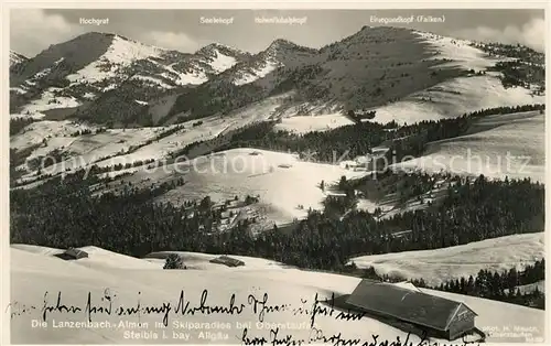 AK / Ansichtskarte Oberstaufen Lanzenbach Alm Skigebiet Steibis Kat. Oberstaufen