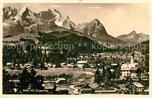 AK / Ansichtskarte Kruen mit Zugspitze Kat. Kruen