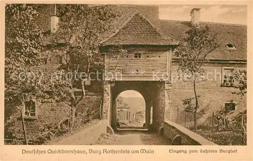 AK / Ansichtskarte Rothenfels Unterfranken Deutsches Quickbornhaus Eingang zum Burghof Kat. Rothenfels