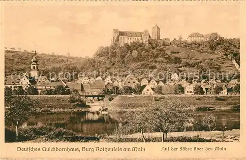 AK / Ansichtskarte Rothenfels Unterfranken Deutsches Quickbornhaus Burg Mainpartie Kat. Rothenfels