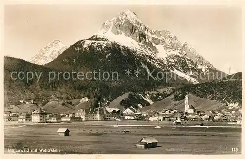 AK / Ansichtskarte Mittenwald Bayern mit Wetterstein Kat. Mittenwald