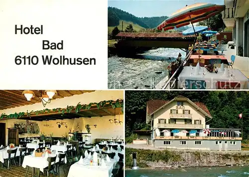 AK / Ansichtskarte Wolhusen Hotel Bad Wolhusen Terrasse Gastraum Kat. Wolhusen