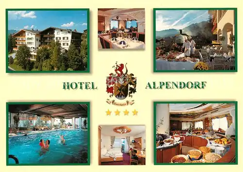AK / Ansichtskarte St Johann Tirol Hotel Alpendorf Gastraeume Hallenbad Buffet Kat. St. Johann in Tirol