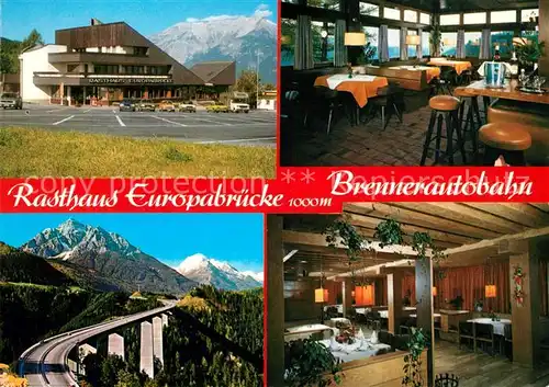 AK / Ansichtskarte Schoenberg Stubaital Rasthaus Europabruecke Brennerautobahn Kat. Schoenberg im Stubaital