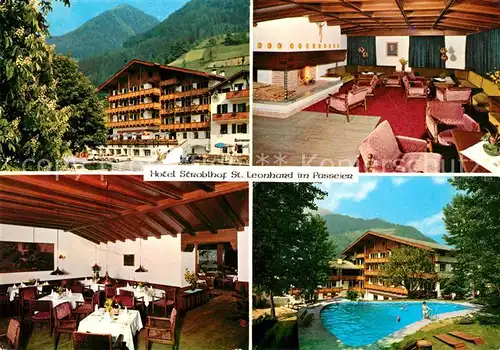 AK / Ansichtskarte St Leonhard Passeier Hotel Stroblhof Gastraeume Schwimmbad Kat. St Leonhard in Passeier Suedtirol