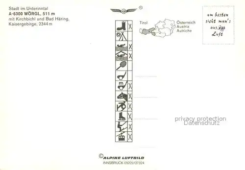 AK / Ansichtskarte Woergl Angerberg Fliegeraufnahme mit Kirchbichl Bad Haering und Kaisergebirge Kat. Angerberg Tirol