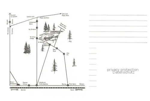 AK / Ansichtskarte St Ulrich Groeden Tirol Pension Panidersattel Panorama Kastelruthmotiv Kat. Salten Schlern