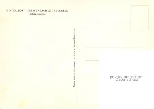 AK / Ansichtskarte Weissenbach Attersee Hotel Post Kat. Oesterreich