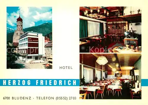 AK / Ansichtskarte Bludenz Vorarlberg Hotel Herzog Friedrich Gastraeume Kat. Bludenz