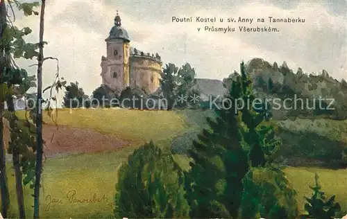 AK / Ansichtskarte Kdyne Poutni Kostel u sv. Anny na Tannaberku v Prusmyku Vserubskem Kuenstlerkarte Kat. Tschechische Republik