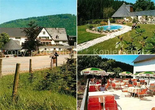 AK / Ansichtskarte Grafschaft Sauerland Hochsauerlandhotel Stockhausen Terrasse Brunnen Kat. Schmallenberg