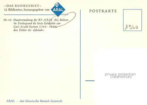 AK / Ansichtskarte Bochum Hauptverwaltung der BV Aral AG Kuenstlerkarte Kat. Bochum