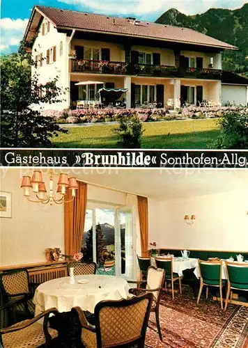 AK / Ansichtskarte Sonthofen Oberallgaeu Gaestehaus Brunhilde Gaststube Kat. Sonthofen