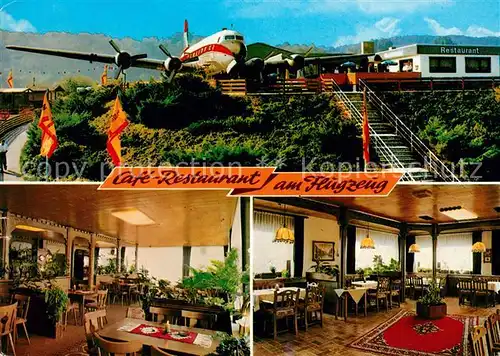AK / Ansichtskarte Oldendorf Cafe Restaurant am Flugzeug Gastraeume
