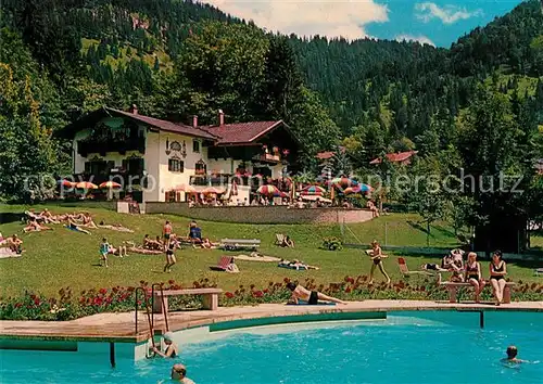 AK / Ansichtskarte Bayrischzell Cafe Restaurant Zellerstueberl Schwimmbad Kat. Bayrischzell