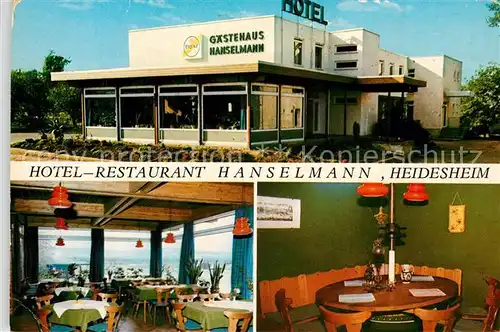 AK / Ansichtskarte Heidesheim Hotel Restaurant Hanselmann Gastraum Kat. Heidesheim am Rhein