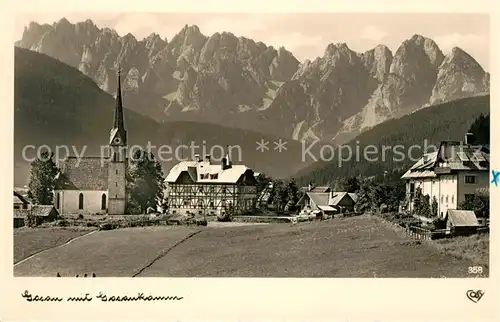 AK / Ansichtskarte Gosau Oberoesterreich Gosaukamm Kirche Panorama Kat. Gosau Salzkammergut