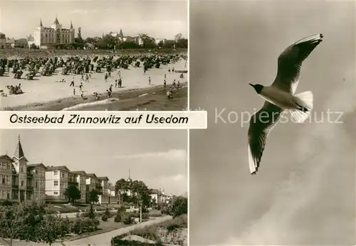 AK / Ansichtskarte Zinnowitz Ostseebad Badestrand Strandpromenade