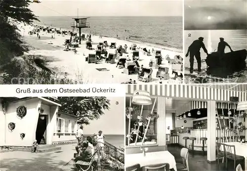 AK / Ansichtskarte ueckeritz Usedom Strand Fischer Gaststaette Strandklause Kat. ueckeritz Usedom