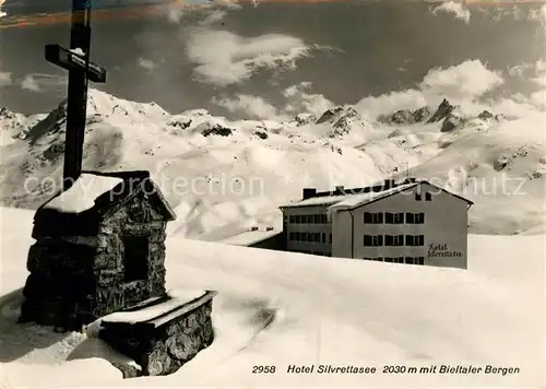 AK / Ansichtskarte Silvrettasee Hotel Bieltaler Berge Winter Kat. Silvretta