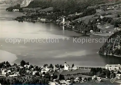 AK / Ansichtskarte Wolfgang Salzkammergut St Fliegeraufnahme Wolfgangsee Strobl  Kat. St. Wolfgang im Salzkammergut